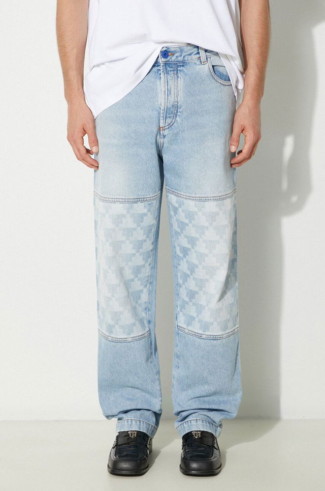 Straight-Leg Laser Cross Jeans