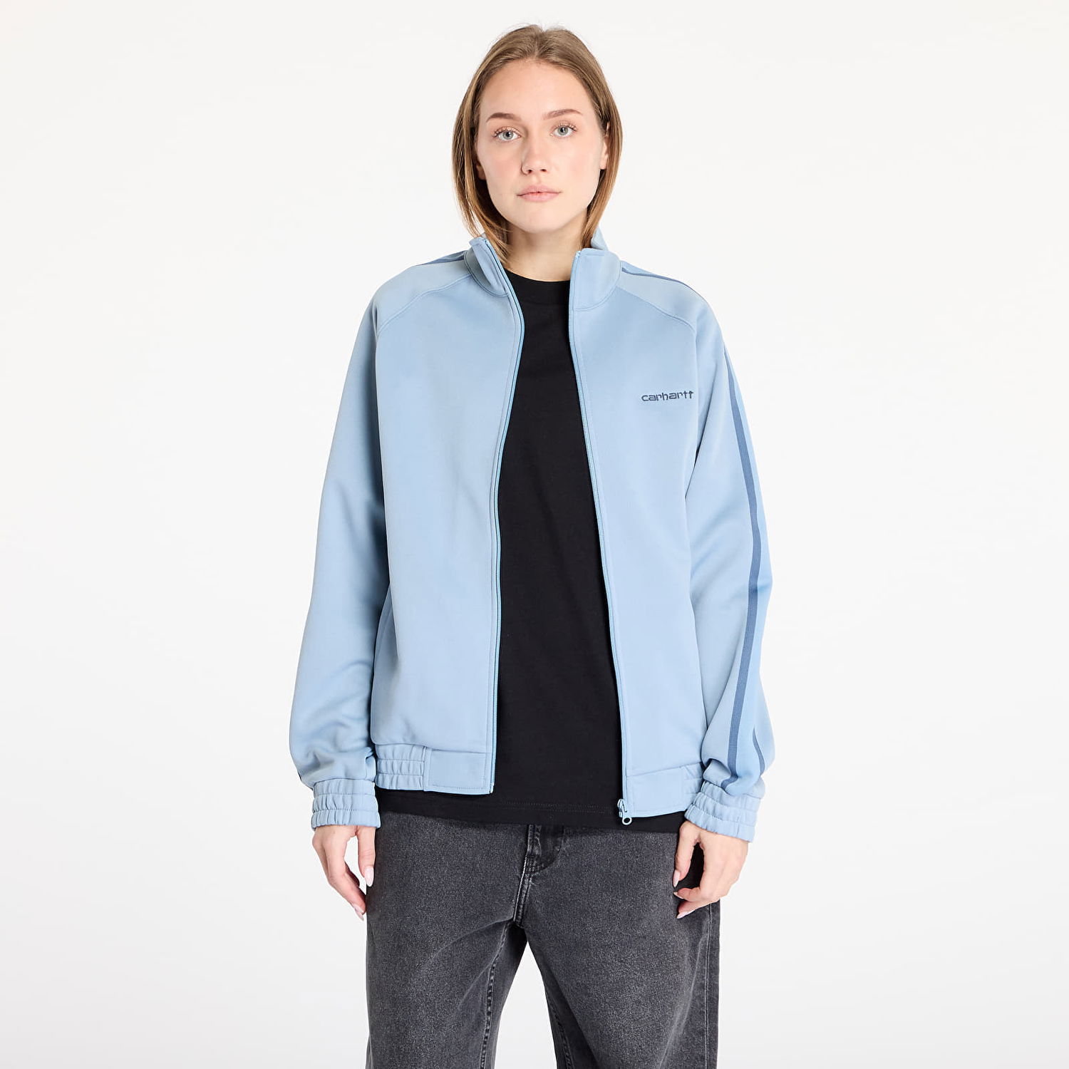 Суитчър Carhartt WIP Sweatshirt Bolan Jacket UNISEX Dusty Ice/ Positano S Тюркоазено | I033926.2JNXX, 0