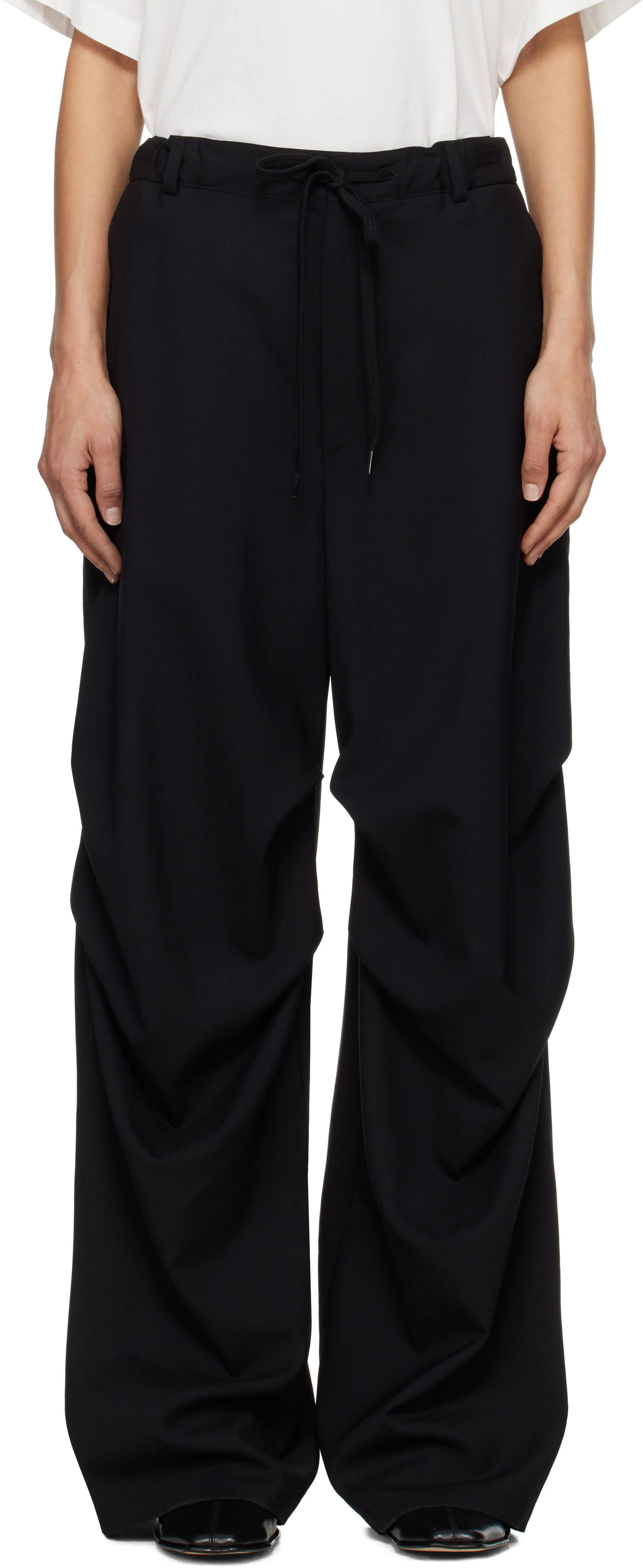Панталони Maison Margiela MM6 Maison Margiela Tailoring Wool Canvas Cargo Trousers Черно | S52KA0524 M35080, 0