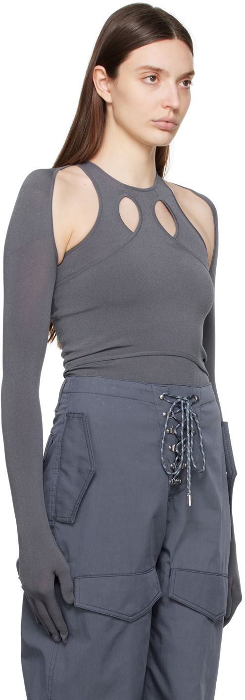 Потник Dion Lee Dion Lee Bolero Cutout Top Сиво | C7245PS24, 1