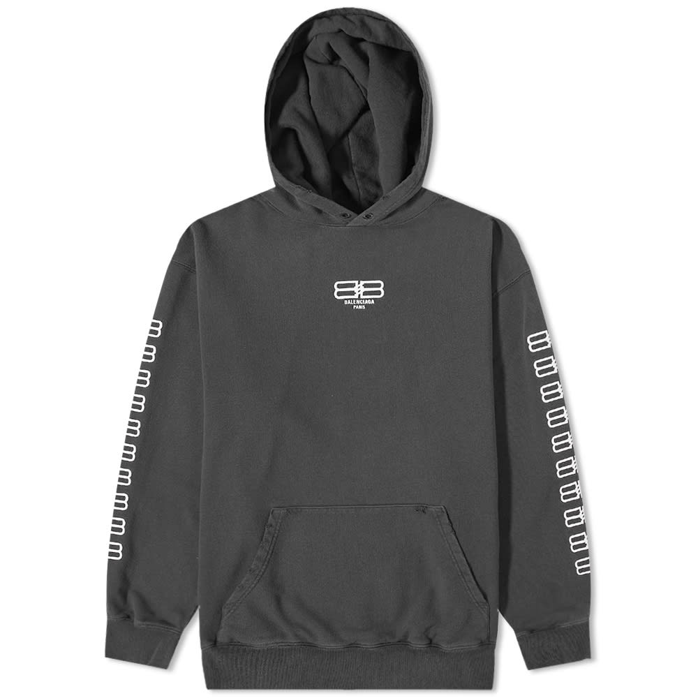 Суитчър Balenciaga Embroidered Sleeve BB Logo Popover Hoody Сиво | 570811-TMVG6-9034, 0