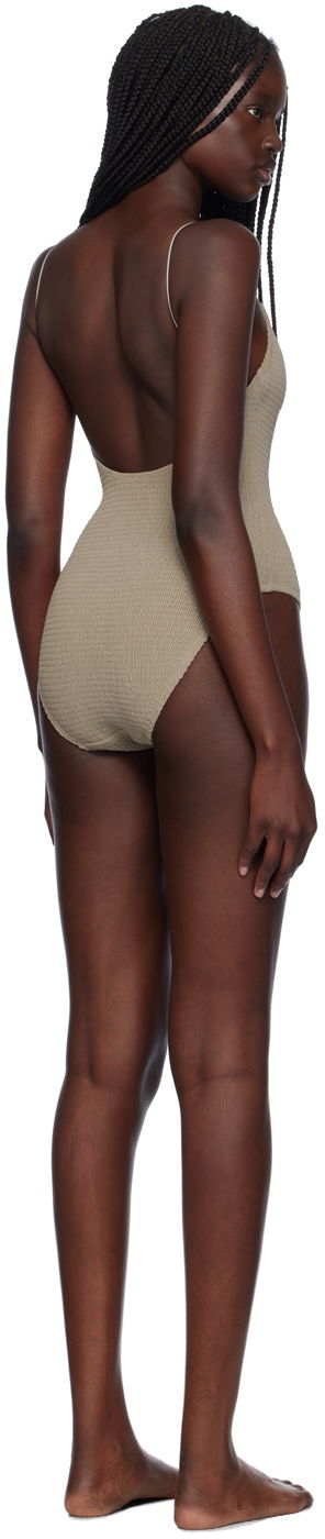 Бански TOTEME TOTEME Women's Smocked One-Piece Swimsuit Зелено | 241-WSW1080-FB0130, 2