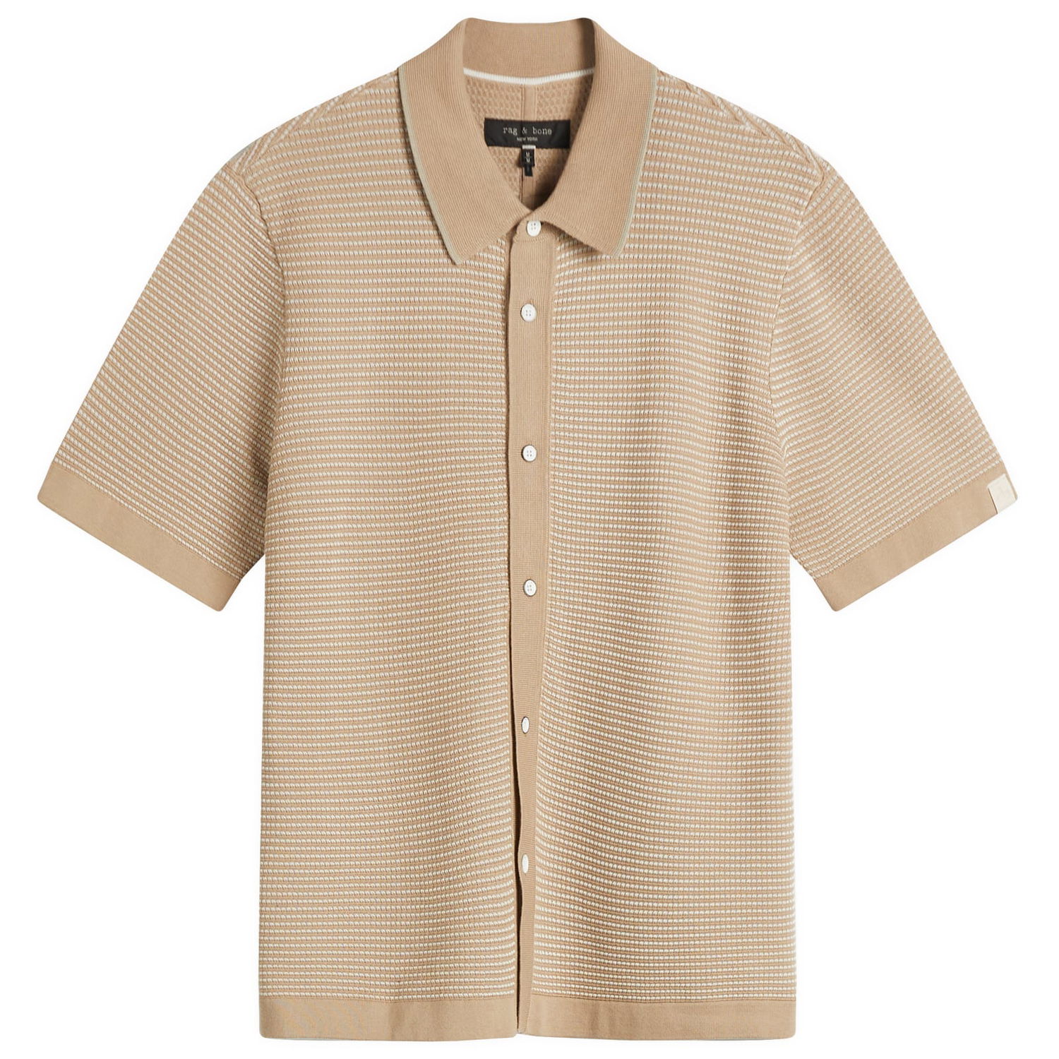 Риза rag & bone Rag & Bone Harvey Jacquard Stripe Shirt Бежово | MBS25S025BC25-BEI, 1