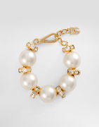 Dolce & Gabbana Pearl Bracelet With Crystal Accents And DG Logo