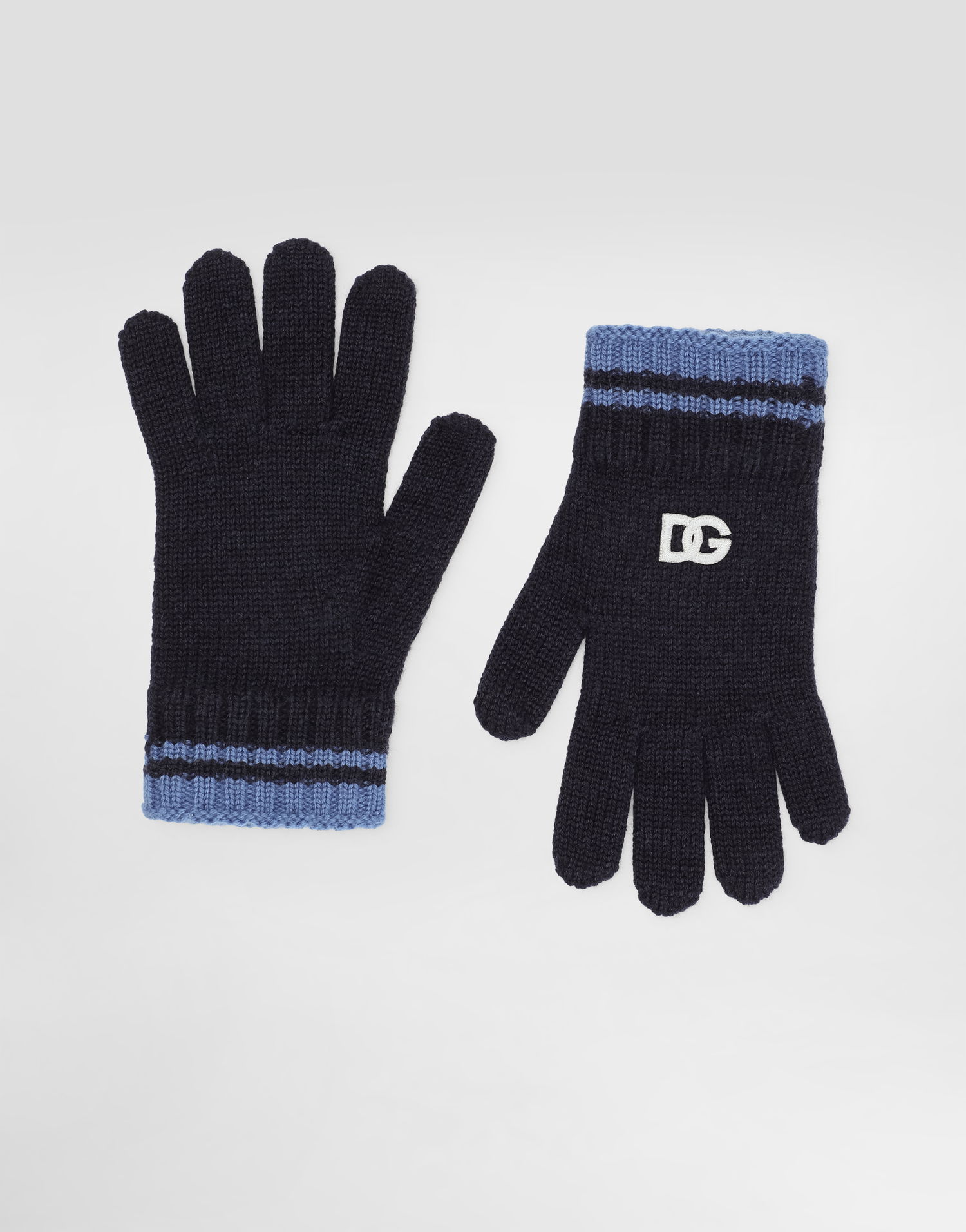 Ръкавици Dolce & Gabbana Dolce & Gabbana Knitted Gloves with DG Patch Тъмно синьо | LBKAC7JDVBIB3895, 1