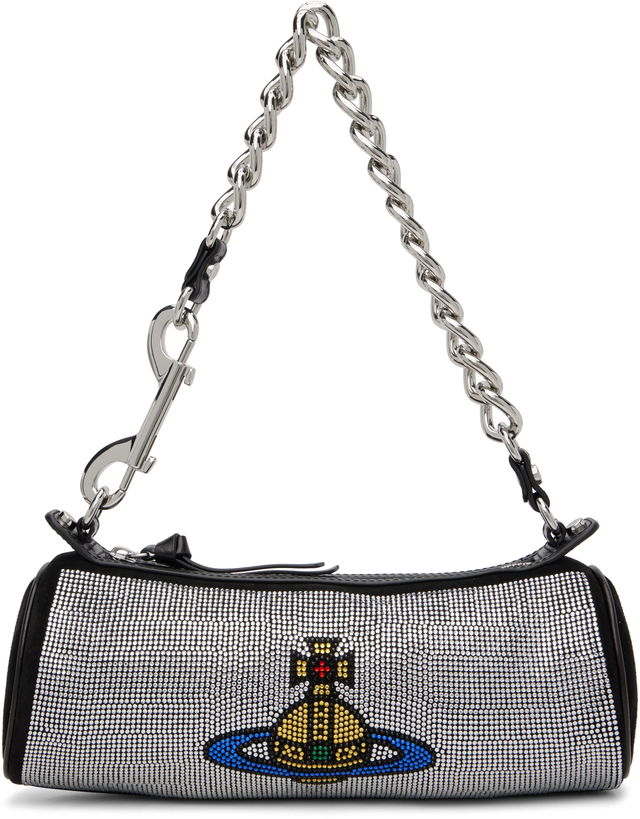 Cindy Rhinestone Orb Cylinder Chain Bag
