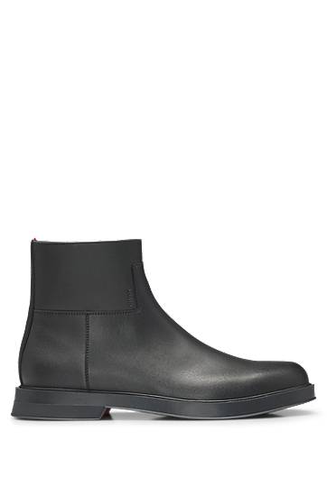 Облекло и аксесоари BOSS Leather Zip-Up Ankle Boots with Stitching Details Черно | 50536252, 1