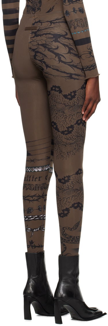 Клинове Jean Paul Gaultier Jean Paul Gaultier KNWLS Edition Tattoo Print Leggings Кафяво | 23/14-F-PA075-J524-700200, 2