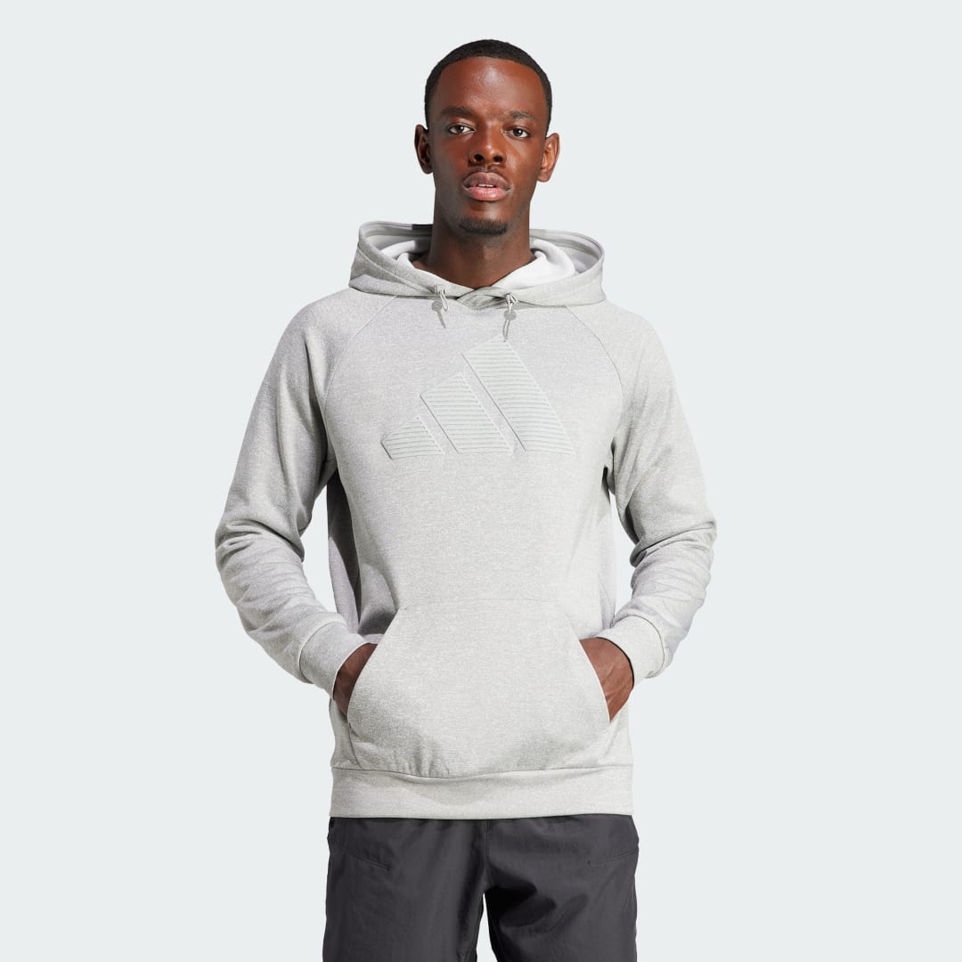 Суитчър adidas Performance Game and Go Big Logo Training Hoodie Сиво | IM1775, 1
