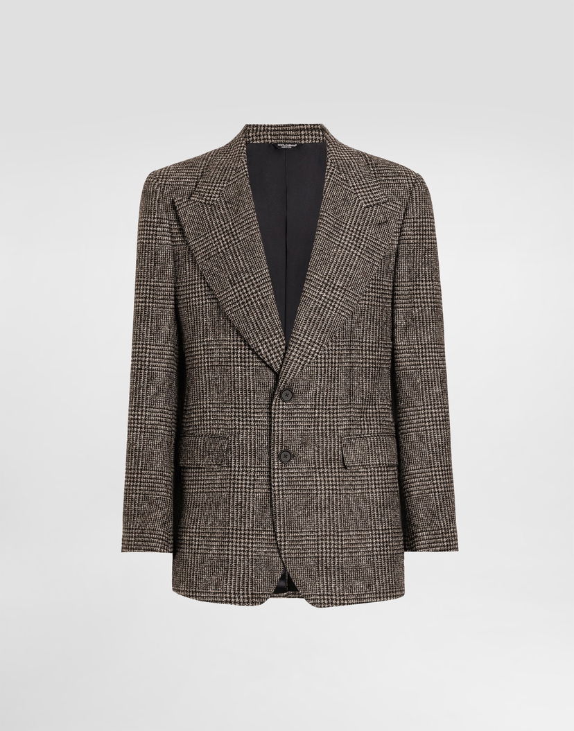 Яке Dolce & Gabbana Dolce & Gabbana Glen Plaid Single-Breasted Jacket 52 Кафяво | G2VT5TFQMKDS8101