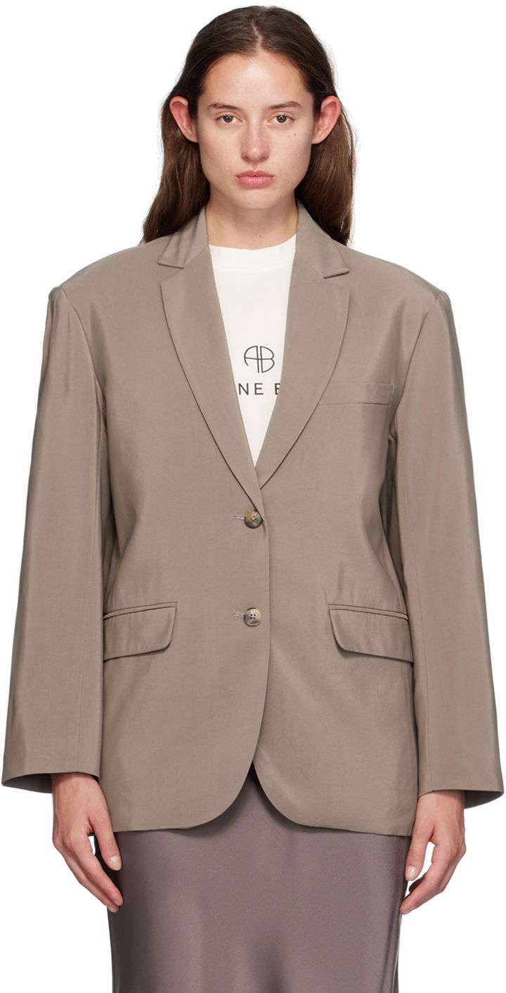 Яке Anine Bing Single-Breasted Blazer Бежово | A-01-2007-TPU23