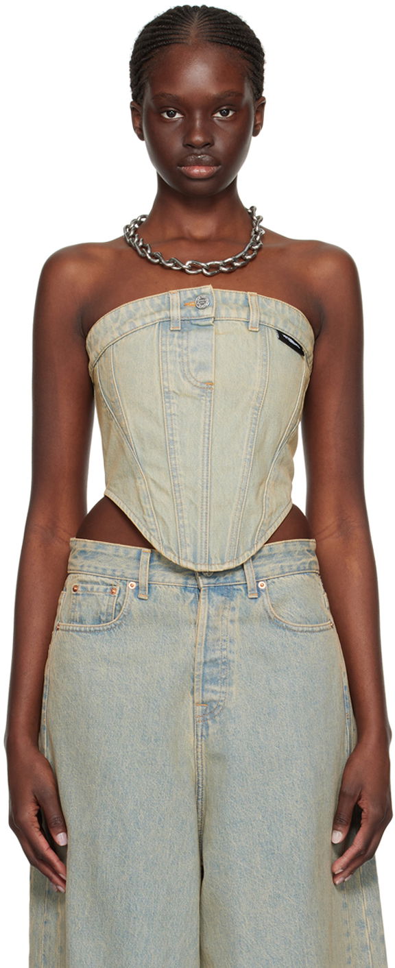 Потник VETEMENTS Paneled Denim Tank Top Бежово | WE64TO100S