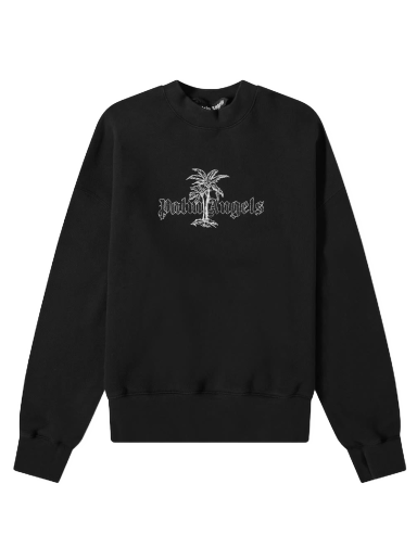Пуловер Palm Angels Sunset Palms Crewneck Черно | PMBA026S22FLE0091001
