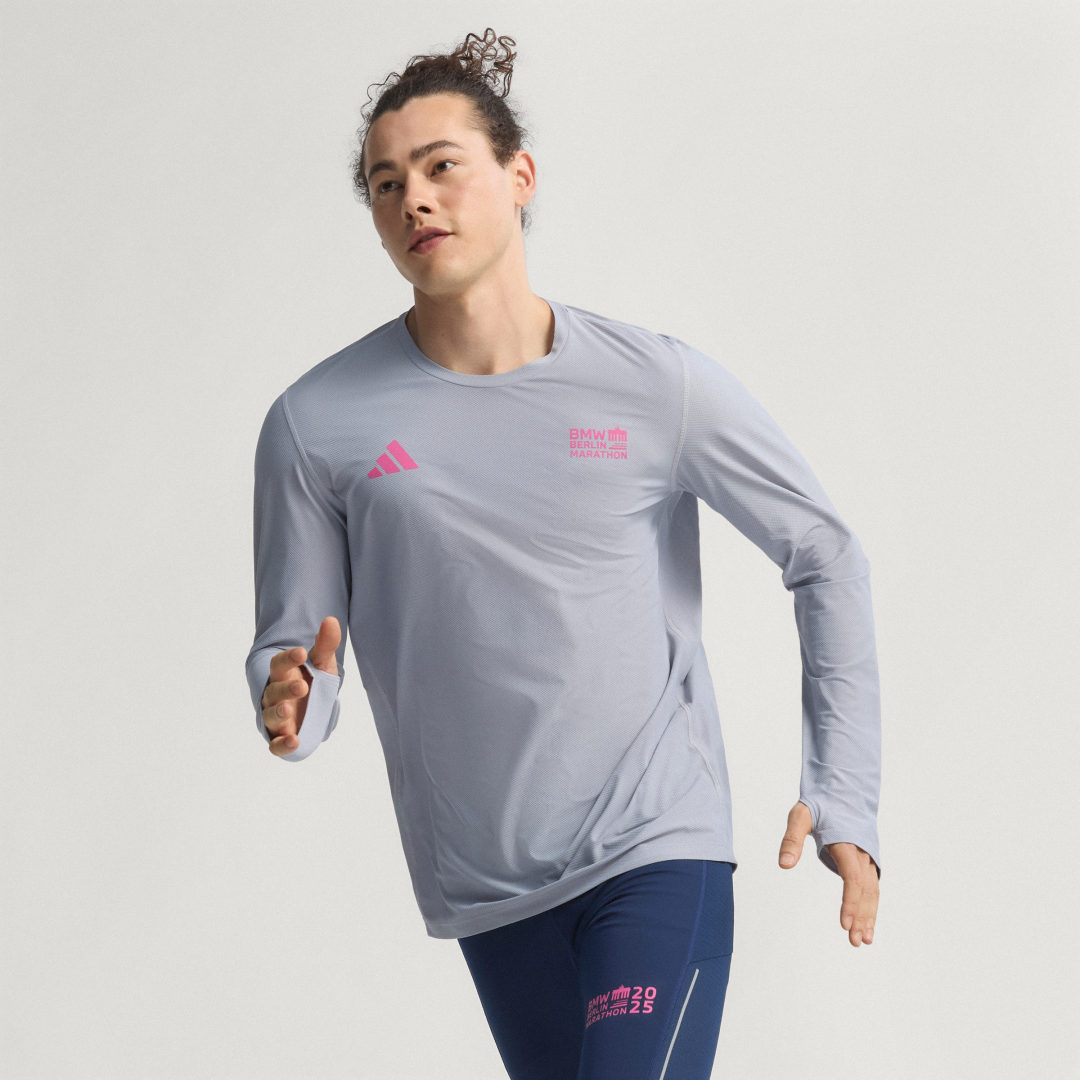 Тениска adidas Performance BMW Berlin-Marathon 2025 Long Sleeve T-Shirt Сиво | JZ6368, 0