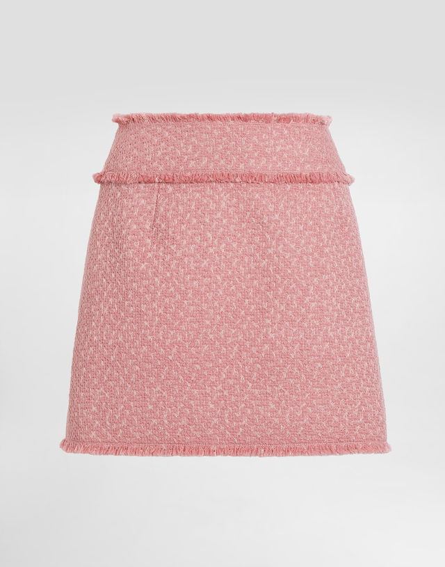 Dolce & Gabbana Wool Raschel Tweed Miniskirt