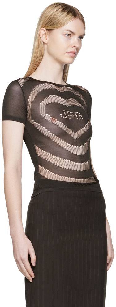 Тениска Jean Paul Gaultier Jean Paul Gaultier Openworked JPG Heart T-Shirt Черно | 22/06-U-TO030-M027, 1