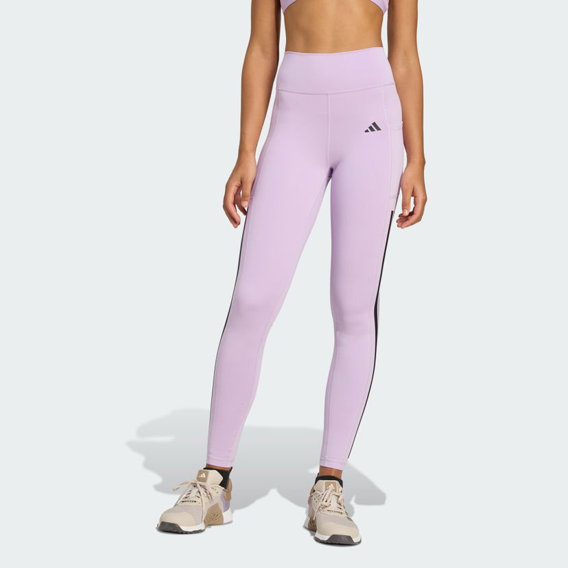 Клинове adidas Performance Optime 3-Stripes Full-Length Leggings Лилаво | JX7323