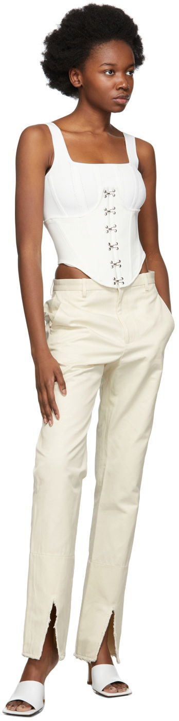 Панталони Dion Lee Split Frayed Trousers Бяло | C2028R22, 3