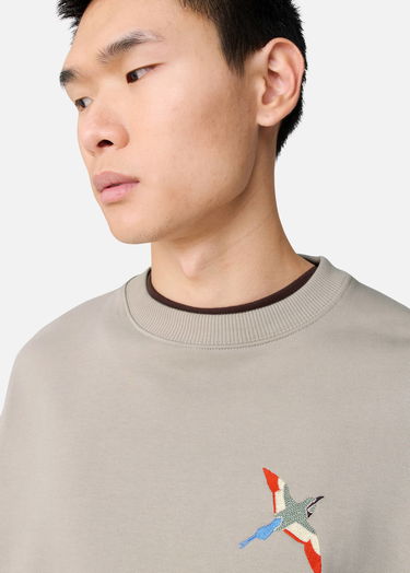 Суитчър AXEL ARIGATO Micro Bee Bird Embroidered Crewneck Sweatshirt Бежово | A3457006, 6