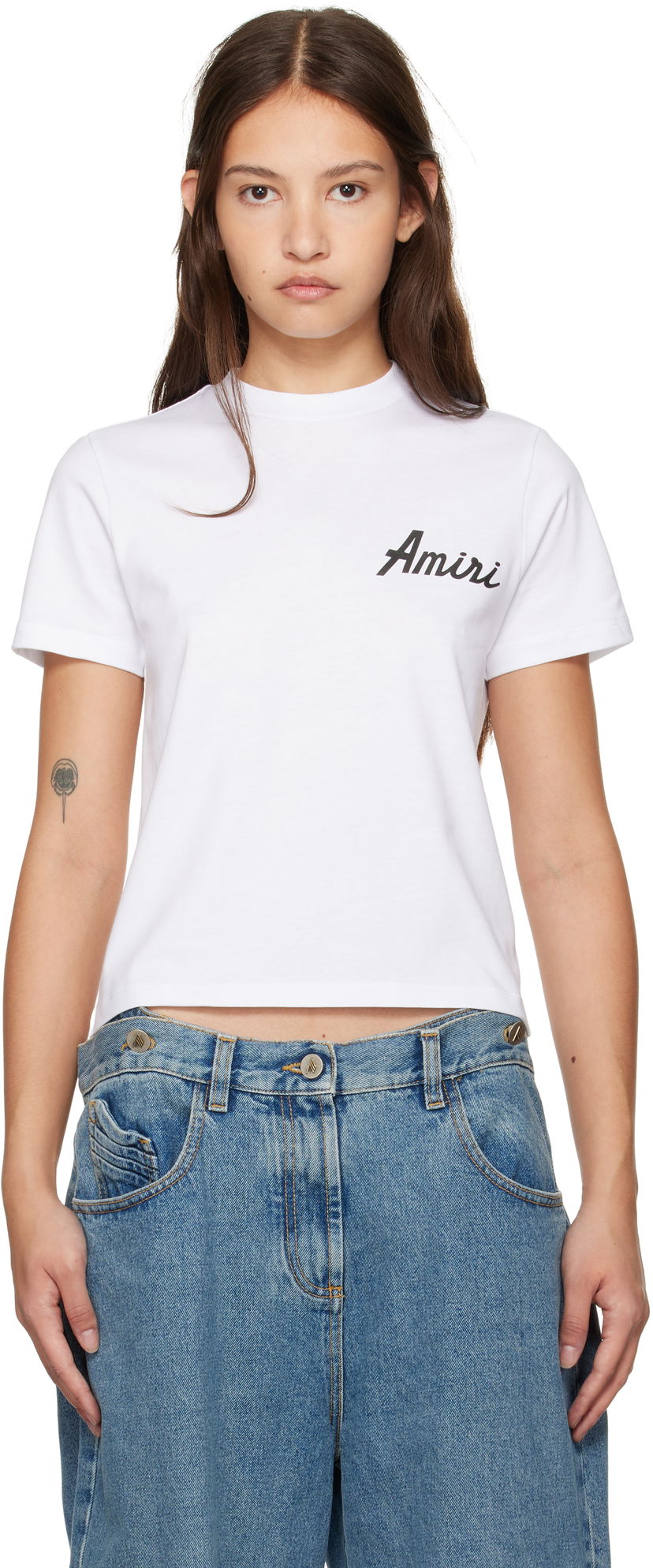 Тениска AMIRI City Logo T-Shirt Бяло | AWJYTE1055