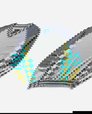 Пуловер Asics Novalis Laricoid V-Neck Knit Jumper Argyle Pattern Многоцветен | 2203A323-022, 1