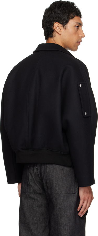 Яке бомбър Courrèges Courrèges Embroidered Wool Bomber Jacket Черно | 325CBL308WO0118, 2