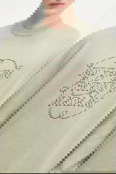 Пуловер Drôle de Monsieur Drôle de Monsieur La Maille Slogan Tresses Wool Sweater Зелено | H.PO191.WO023, 3