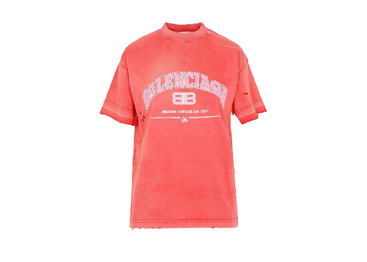 Тениска Balenciaga Maison Medium Fit T-shirt Червено | 612965TLVJ16441, 0