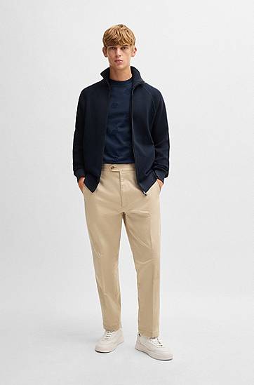 Яке бомбър BOSS Cotton-blend Zip-up Cardigan Тъмно синьо | 50519629, 1