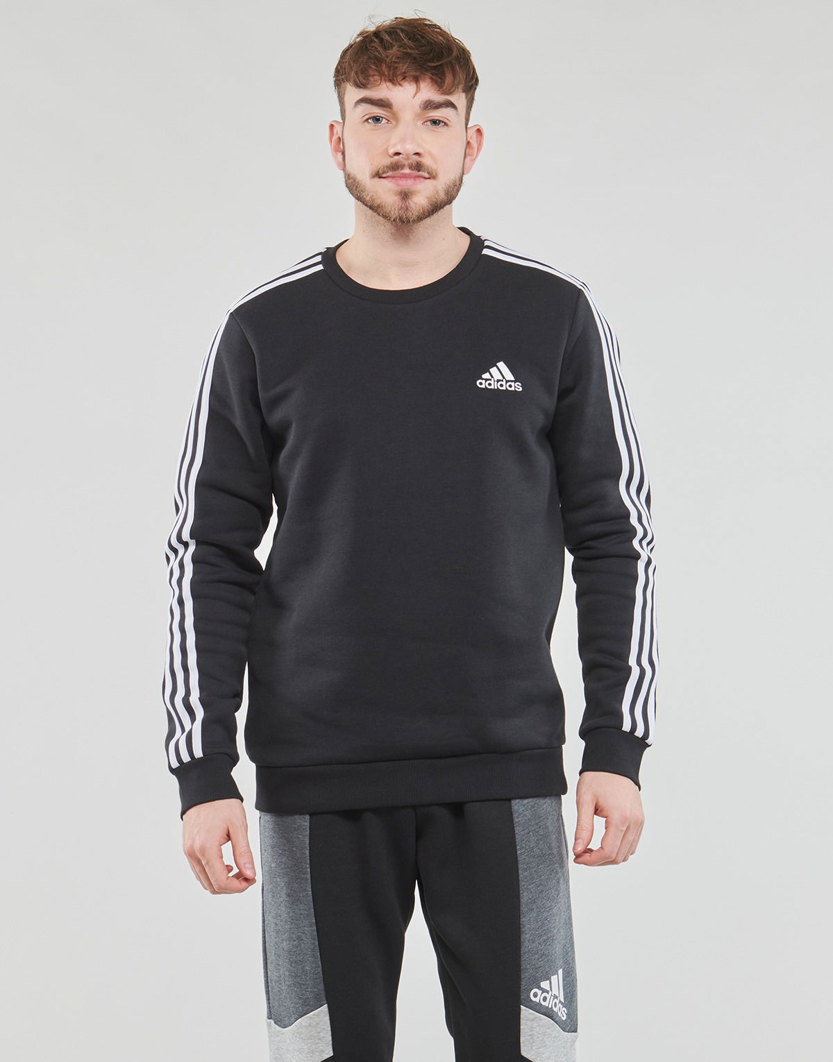 Суитчър adidas Originals Essentials Fleece 3-Stripes Sweatshirt Черно | IB4027=GK9106, 0