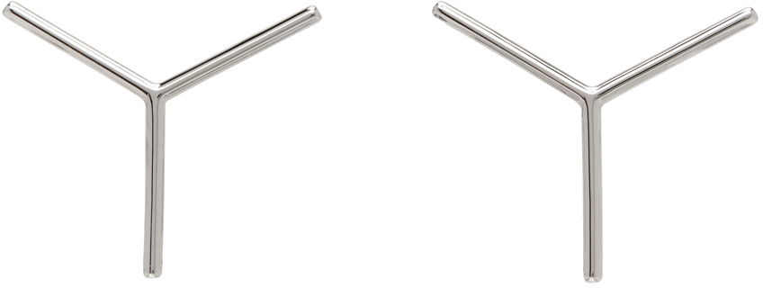 Обеци Y/PROJECT Y/Project Mini 'Y' Earrings Металик | EARRING24-S24, 0