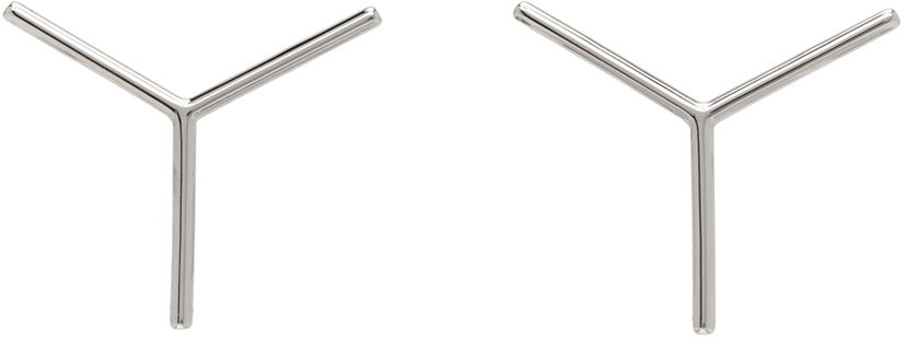 Обеци Y/PROJECT Y/Project Mini 'Y' Earrings Металик | EARRING24-S24
