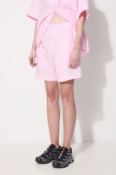Къси панталони PANGAIA Pangaia DNA Linen High Waist Mid Length Shorts Розово | 10001972, 3