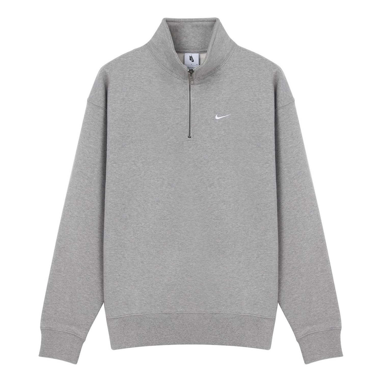 Пуловер Nike Solo Swoosh 1/4-Zip Sweatshirt Сиво | DQ5210-063, 0