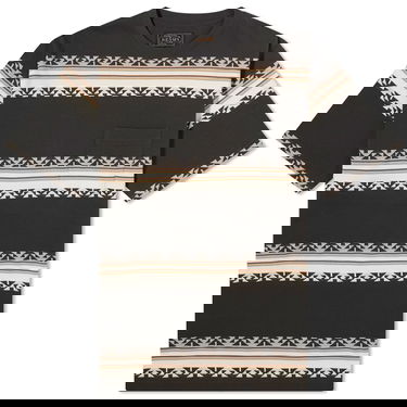 Тениска BEAMS Jacquard Stripe Pocket Tee Черно | 3804-0069-156-17, 1