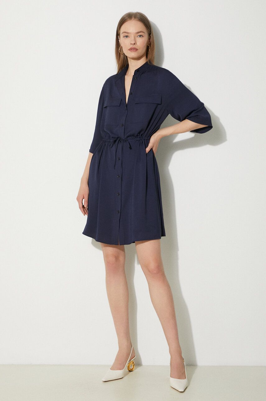 Pокля MAISON KITSUNÉ Maison Kitsuné Double Pocket Mini Dress Тъмно синьо | MW01607WF0022, 1