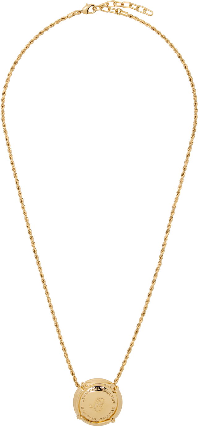 Jean Paul Gaultier Gold-Tone Rope Chain Pendant Necklace