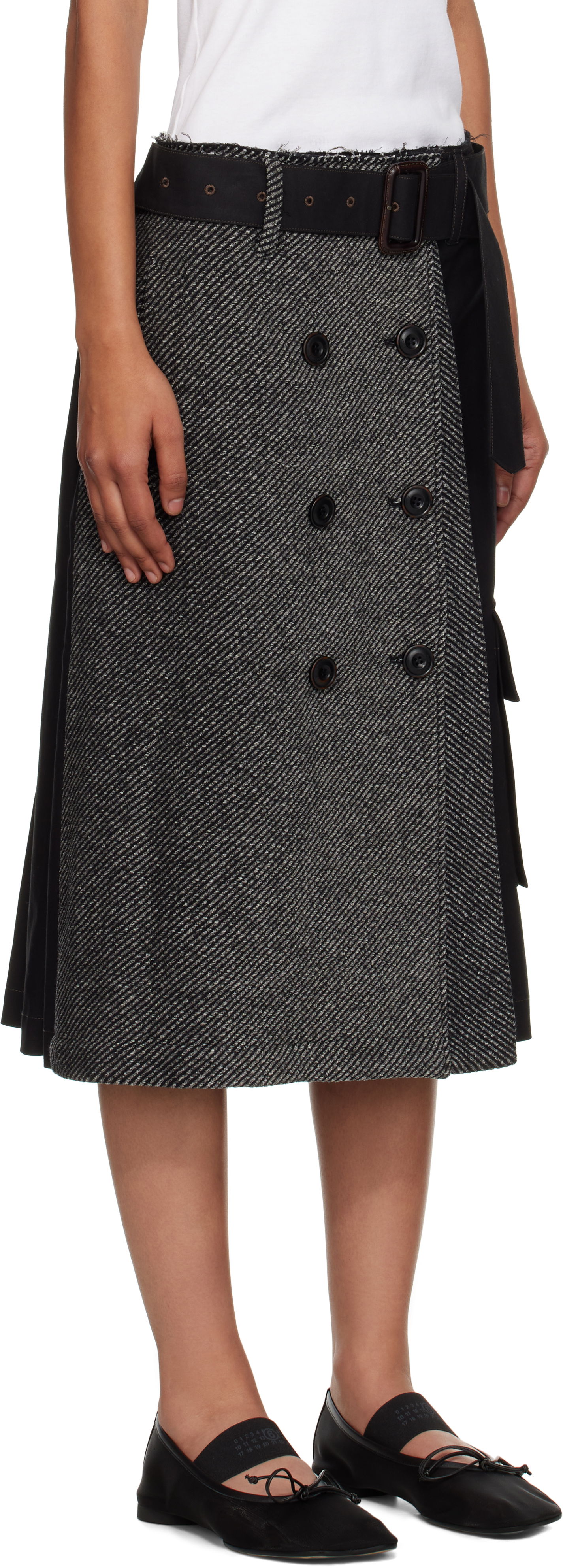 Пола Andersson Bell Andersson Bell Whitney Trench Pleated Midi Skirt Черно | apa848w, 1