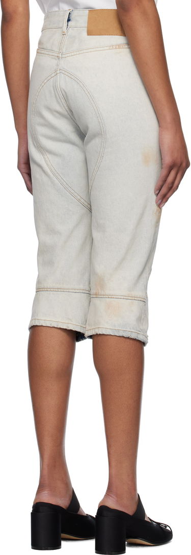Къси панталони Maison Margiela MM6 Maison Margiela Panel Sprayed Capri Denim Shorts Синьо | S52MU0130 M30018, 2