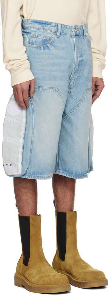 Къси панталони Who Decides War Who Decides War Side Embroidery Denim Shorts Синьо | 1121020008SS25, 1