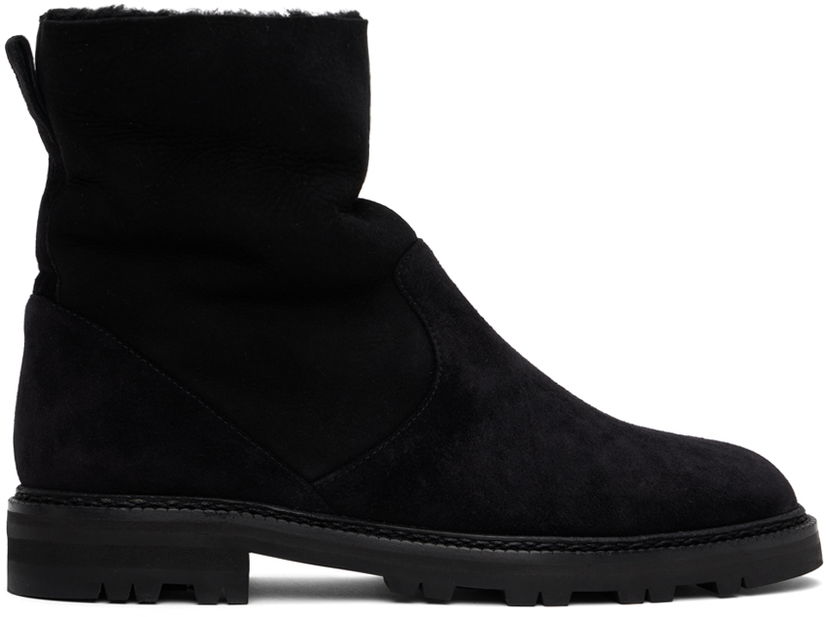 Облекло Manolo Blahnik Manolo Blahnik Tomosa Suede Shearling Boots Черно | 324-2781