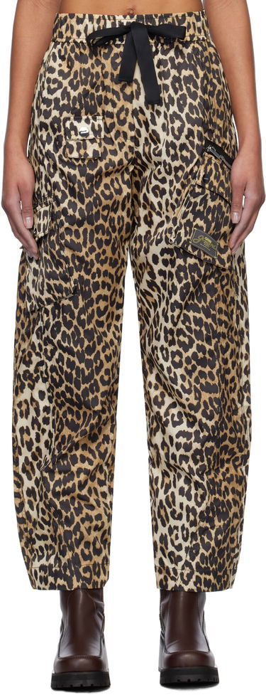 Карго панталони GANNI GANNI Duchesse Nylon Cargo Pants Бежово | W0477, 0