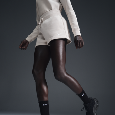Пуловер Nike Sportswear Phoenix Fleece High-Waisted Loose Fit Shorts Бежово | FD1409-104, 3