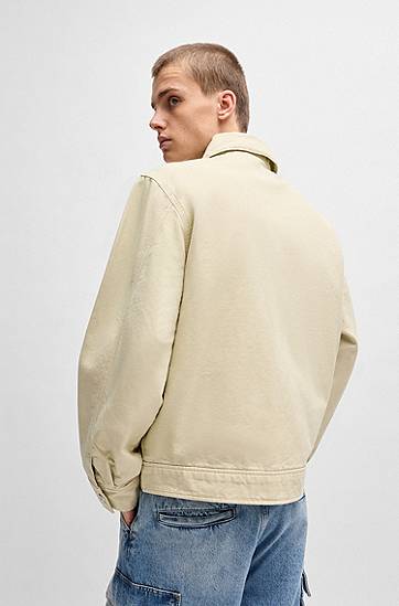 Яке BOSS Regular-Fit Cotton Canvas Jacket Бежово | 50530589, 1