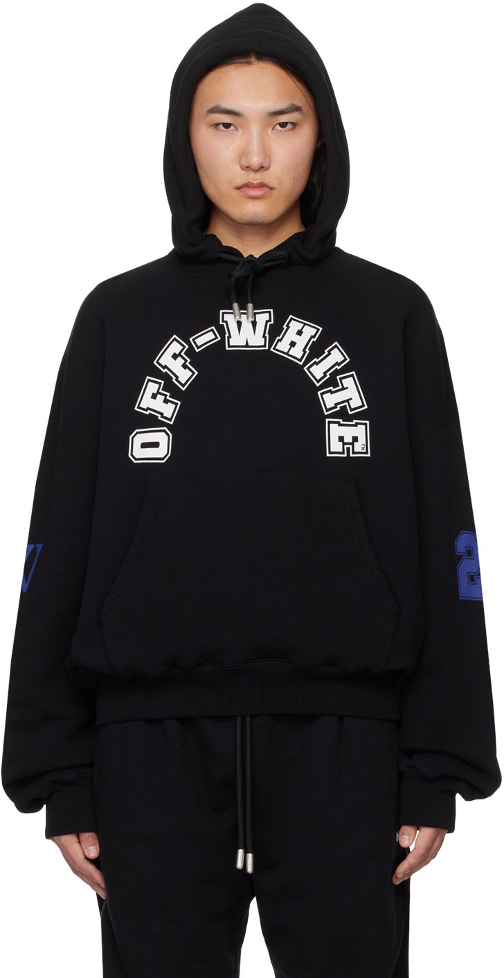 Суитчър Off-White Black Printed Hoodie Черно | OMBB118S24FLE0051001