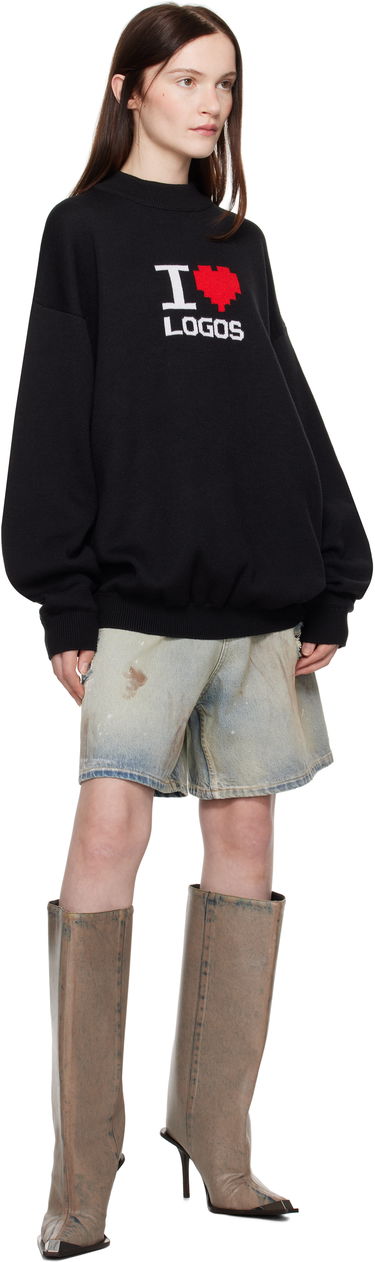 Пуловер VETEMENTS Vetements 'I Love Logos' Knit Sweater Черно | UA66KN130B, 3