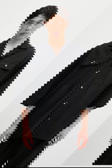 Риза Rick Owens Magnum Tommy Relaxed Fit Camp Collar Shirt with Chest Pockets Черно | DU01E3290.NR, 0