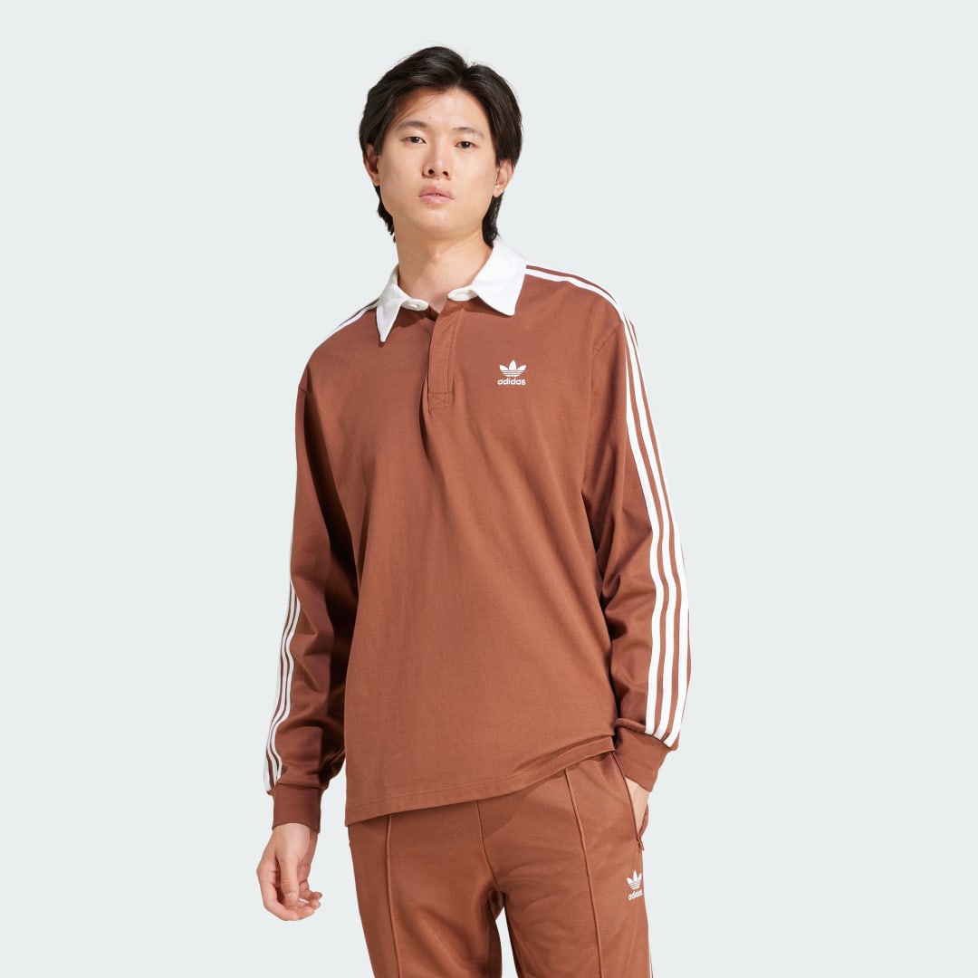 Поло тениска adidas Performance Rugby Polo Shirt Кафяво | IZ2469, 0