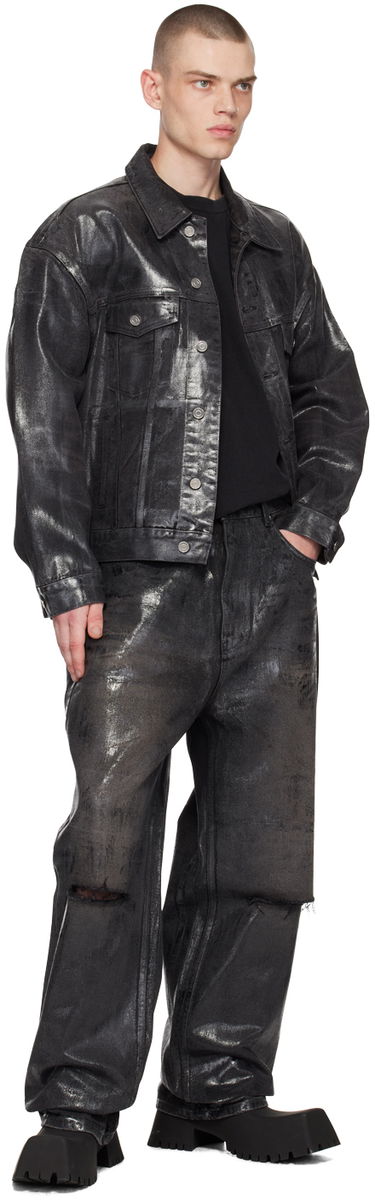 Яке We11done We11done Foil Coated Trucker Denim Jacket Черно | WD-DJ1-23-318-U-BK, 3