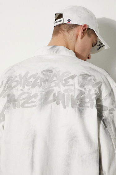 Яке AAPE by A Bathing Ape AAPE Men's White Denim Jacket AAPLJM7644XBM Бяло | AAPLJM7644XBM, 4